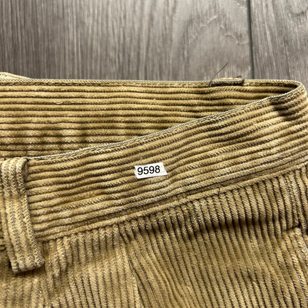 Vintage Gap Easy Fit Corduroy Pants Mens 35x30 Tan Khaki Pleated Trousers Prep - Picture 8 of 8